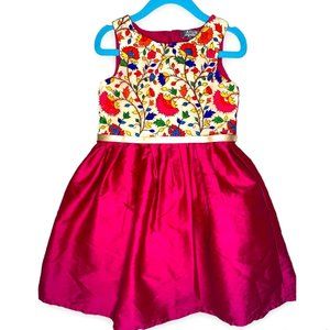 ATUN Pink Girls Dress Embroidered Bodice Flowers Size 4-5 Y